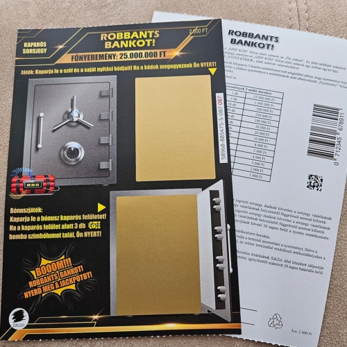 robbants bankot pancelszekreny egyedi kaparos sorsjegy 9